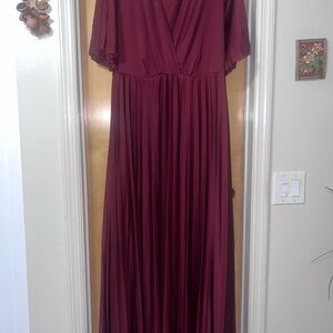 ASOS Curve Red Pleated Wrap Gown